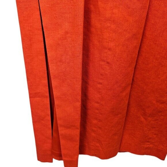 Maggy London Orange Embroidered Linen/Cotton Sleeveless Maxi Dress Vest Size 10 - Picture 5 of 15